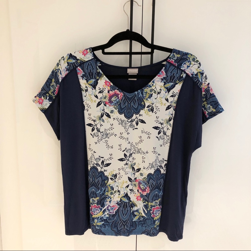 Chico’s V-neck Tee Chiffon